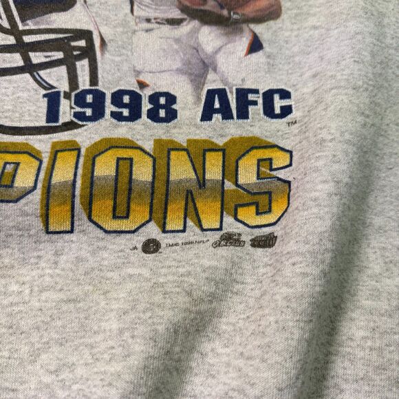 Vtg 1998 Denver Broncos AFC Champions Sweatshirt Sz XL Tultex Super Bowl XXXII - Picture 8 of 10